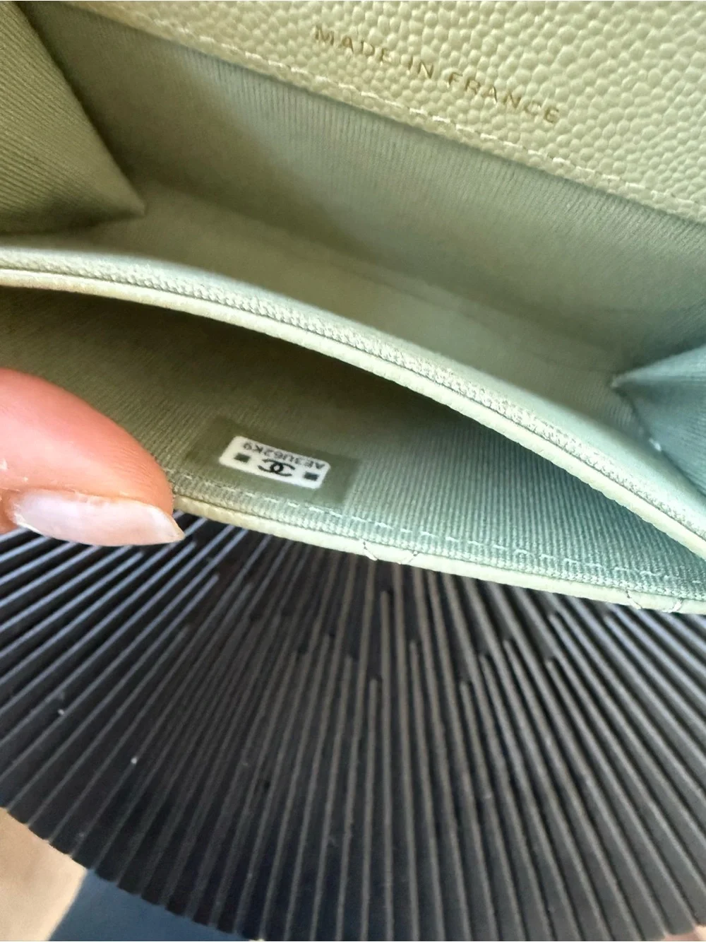 CHANEL Mint Green Small Wallet-on-Chain